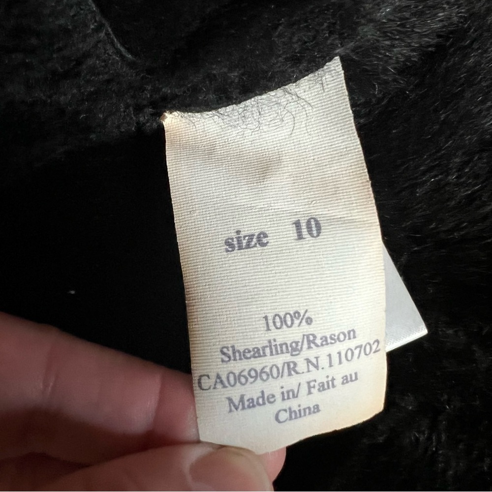 Genuine shearling midi coat - Picture 8 of 10